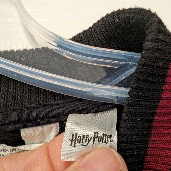 H&M Harry Potter Hogwarts Varsity Black Grey fleece Jacket sweatshirt snap 16/18 - Picture 7 of 9